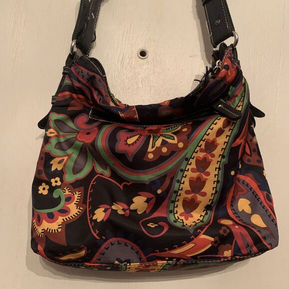 Tyler Rodan Crossbody Messenger Shoulder Bag Paisley Colorful Preowned Pockets - Picture 10 of 16